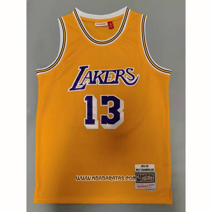 Camiseta Los Angeles Lakers Wilt Chamberlain #13 Mitchell & Ness 1971-72 Amarillo